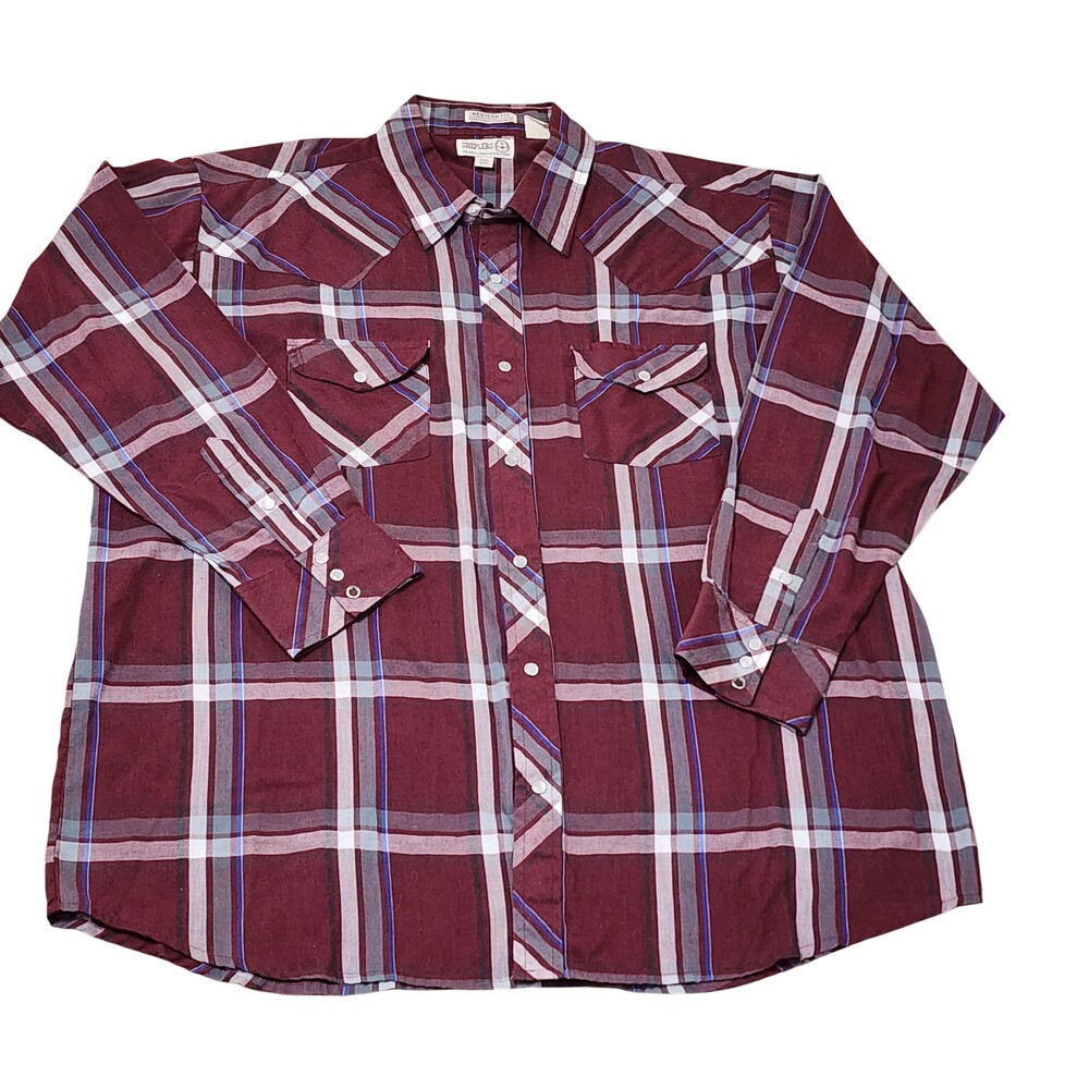 Sheplers Shirt Mens 2XL Red Plaid Western Snap Long Sleeve Pearl Pockets